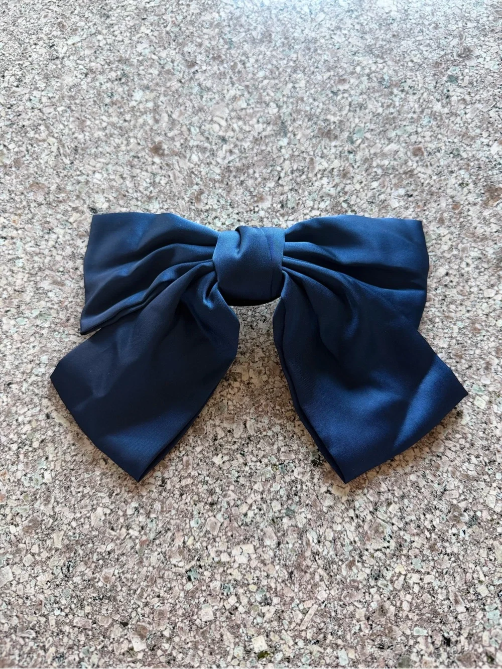 Kids Satin Bow Hair Clips in Navy and Black - Classic School Style